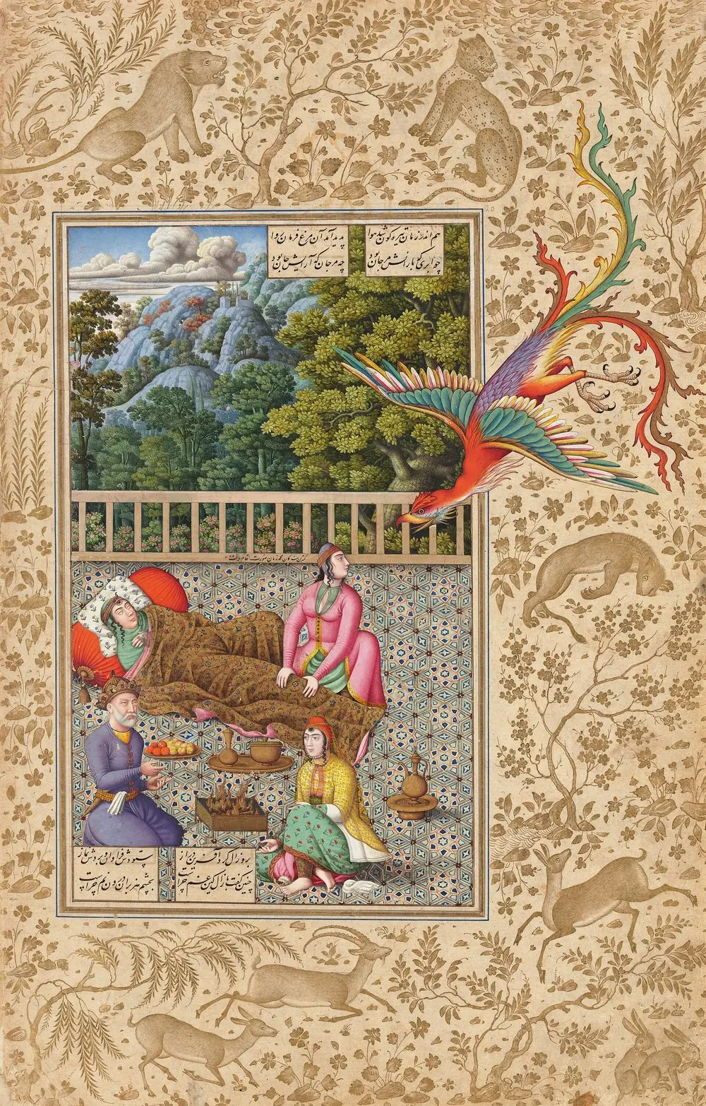 Simurg, Rüstem'in doğumuna yardıma geliyor; Muhammed Zaman, 1675–76